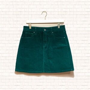 Market & Spruce Emerald Green Festive Corduroy Mini Skirt 10P 10 Petite EUC OBO